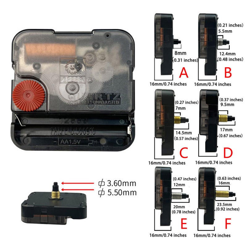 Long Shaft Clock Movement Mechanism 20mm Thread For Silent Wall Clock Repair - Image 5