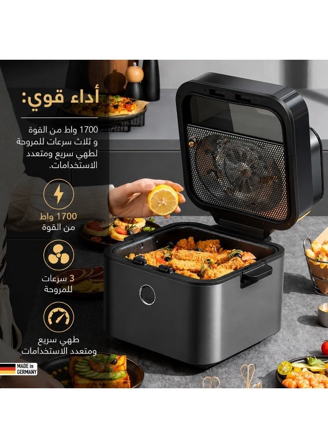 Arshia Digital Air Fryer 7.5L – Transparent Window & Touch Control – Healthy Oil-Free Cooking - Image 5