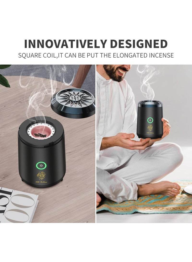 عود بخور مبخرة عود وبخور كهربائية محمولة (USB Rechargeable) - تصميم أنيق وفاخر - موقد بخور ذكي وآمن للسيارة، المنزل، والمكتب - مناسبة لجميع أنواع الدخون. - Image 3