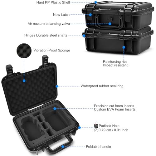 Lekufee Portable Travel Waterproof Hard Case for DJI Mini 4K/2 SE/2 and Other Accessories(CASE ONLY) - Image 3