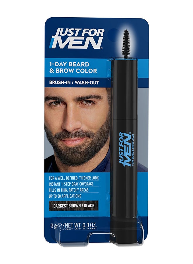 Just For Men 1-Day Beard and Brow Color Darkest Brown-Black 9Ml - Image 1