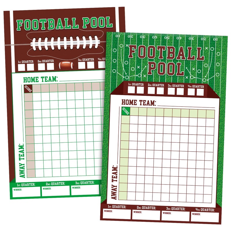 Biswiter Football Pool Squares Poster Board, 2 Pack Large Football Squares Board 100, 28 x 18 Inch Footbal l Pool Squares Poster, Big Foot ball Game Party Supplies 2026 - Image 1