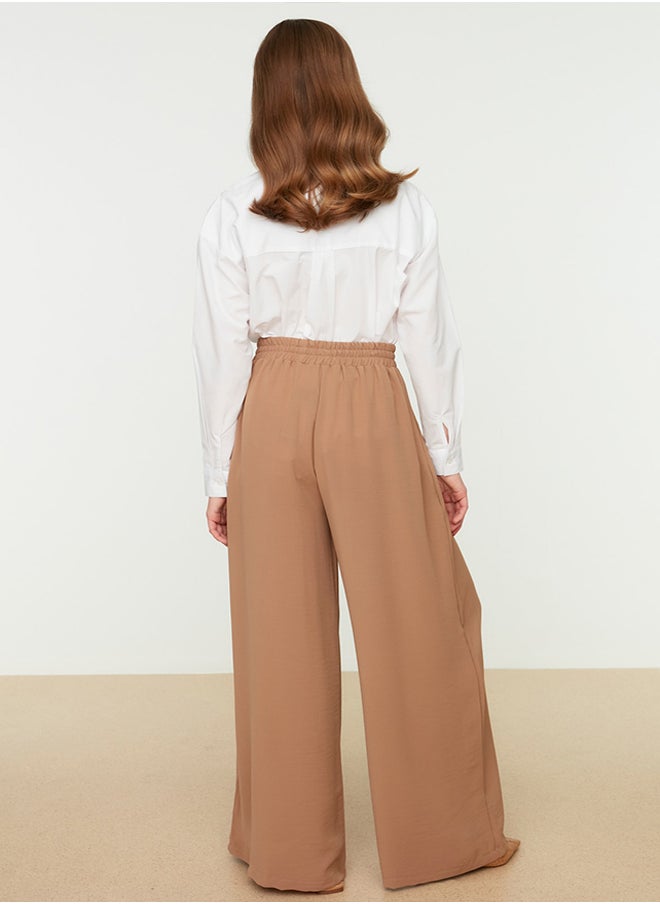 trendyol - Mink Wide Leg Weave Trousers TCTSS22PL0240 - Image 1