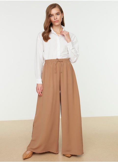 Mink Wide Leg Weave Trousers TCTSS22PL0240