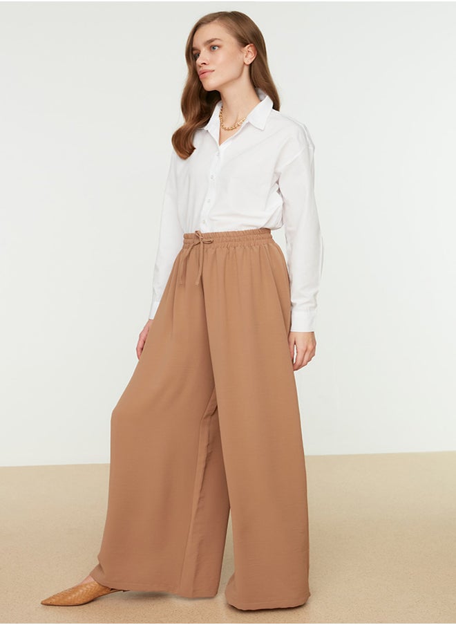 trendyol - Mink Wide Leg Weave Trousers TCTSS22PL0240 - Image 1