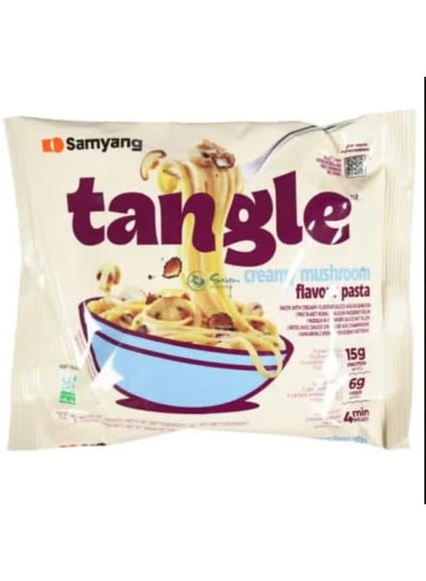 Samyang Tangle Creamy Mushroom Instant Pasta - Premium Air-Dried Linguine, High Protein (15g) & Fiber - 105g (Pack of 1)