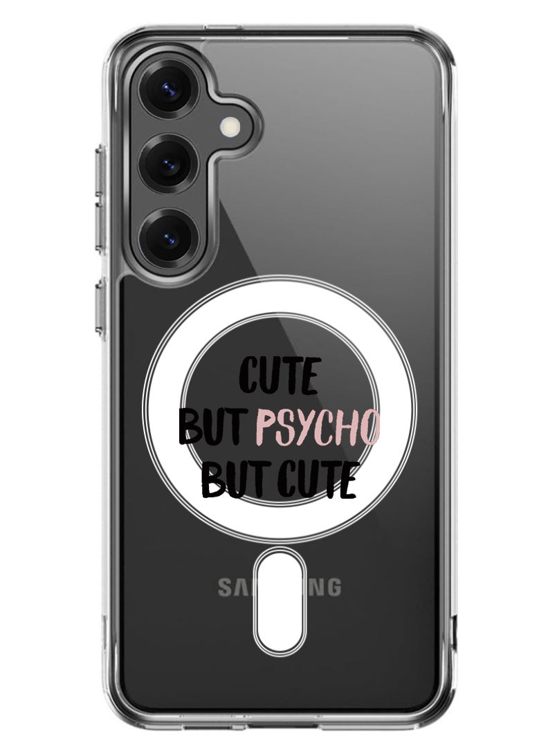 Theodor Magnetic Case for Samsung Galaxy S25 6.2-inch Compatible with MagSafe Wireless Charging, Shockproof Phone Bumper Cover cute psycho - Image 1