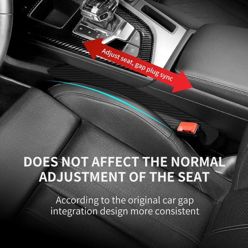 Junecarp 2PCS Car Seat Gap Filler - Elastic Car Seat Gap Filler Organizer Universal for Truck SUV Car Between Seat and Console - Prevent Items from Droping - Add Style to Your Car Accessories - Image 4