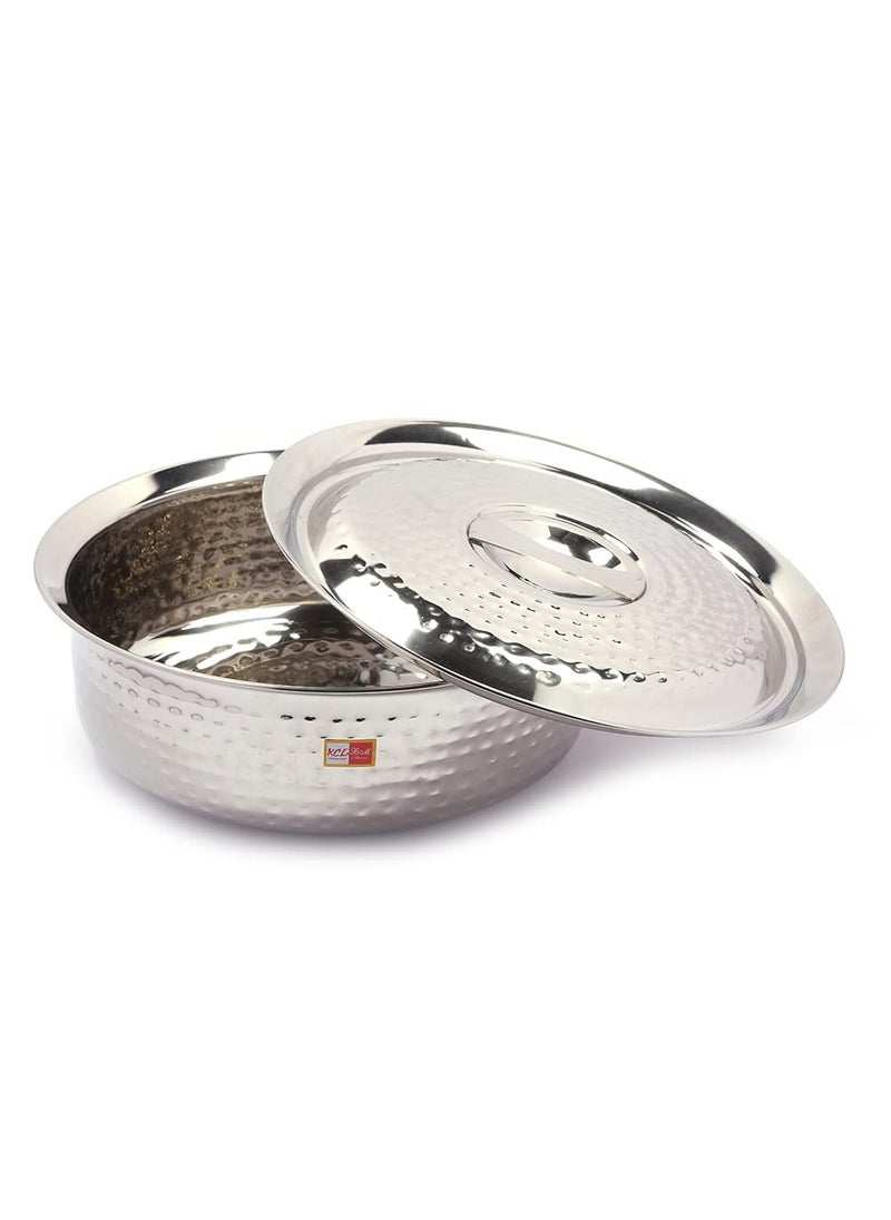 KCL - KCL Stainless Steel Mirror Finish Hammered Arabian Chetty/Handi for Cooking n Serving - Set of 5 - (Capacity - 1500ml, 2000ml, 2500ml, 3000ml, 3500ml) - Image 1