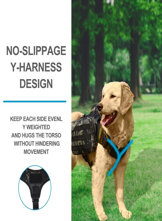 BYGD Outdoors Dog Hiking Backpacks, Hiking Backpack for Large Dogs with Side Pockets, Adjustable Strap, Large Capacity 2 Spacious Side Bags, Breathable Waterproof Fabric (Camo) - Image 2