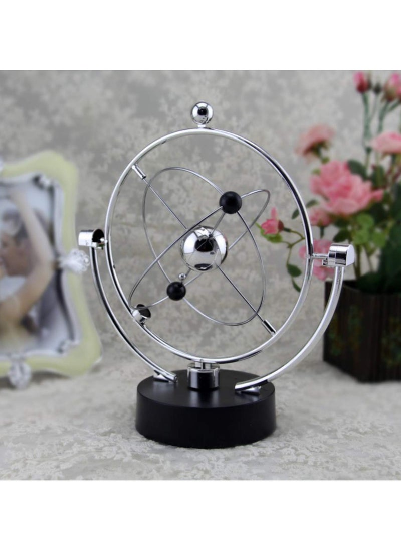 Electronic Swing Ball, Desk Perpetual Motion Physical Science Toy, Kinetic Globe Pendulum Office, Home Ornaments without Battery  - Image 4