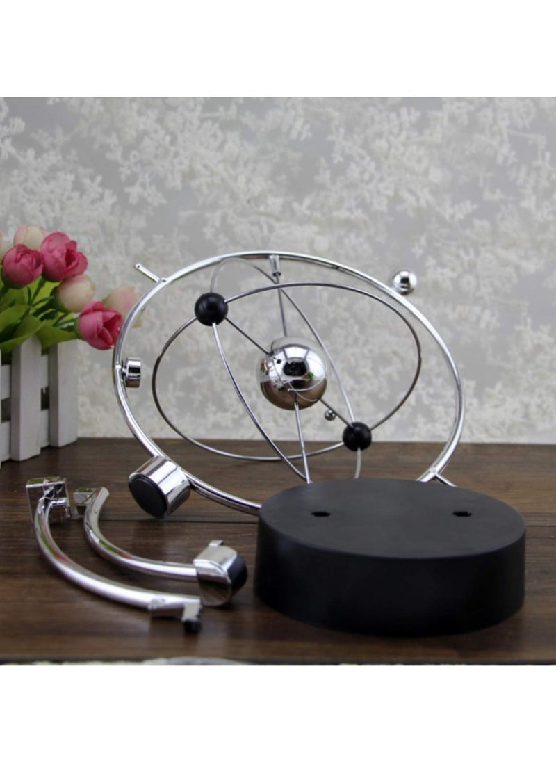 Electronic Swing Ball, Desk Perpetual Motion Physical Science Toy, Kinetic Globe Pendulum Office, Home Ornaments without Battery  - Image 5