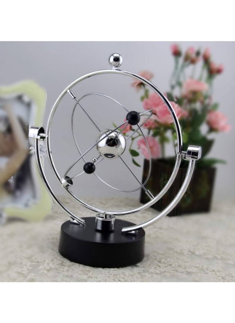 Electronic Swing Ball, Desk Perpetual Motion Physical Science Toy, Kinetic Globe Pendulum Office, Home Ornaments without Battery  - Image 2