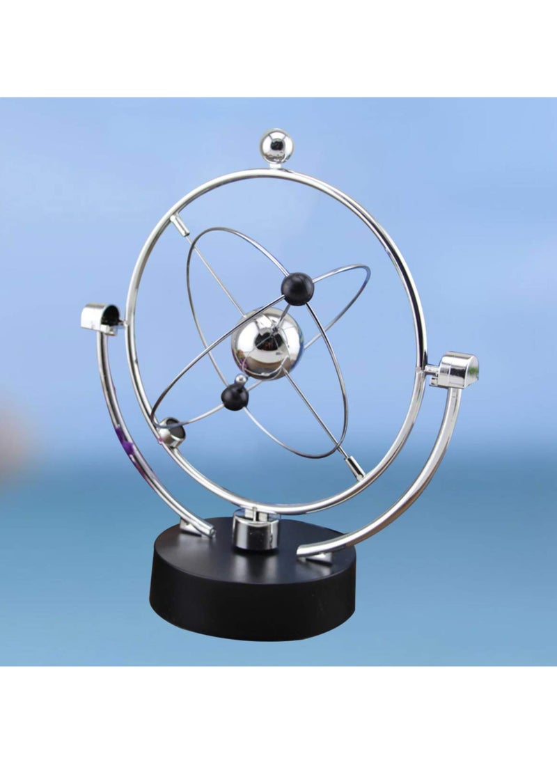 Electronic Swing Ball, Desk Perpetual Motion Physical Science Toy, Kinetic Globe Pendulum Office, Home Ornaments without Battery  - Image 3