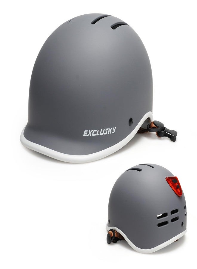 Exclusky Bike Helmet for Adults,Adjustable Cycling Helmet for Men & Women Safety Certified Bicycle Helmet for Commuting, Road Biking, Skating with USB Rechargeable Rear Light - Image 1