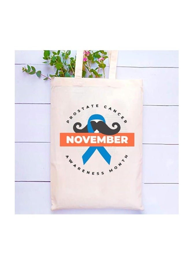 PRINTSHOP4ME Movember Awareness Cotton Jute Bag Eco-Friendly Tote For Supporting Men's Health Initiatives Ideal For Events,Fundraisers And Everyday Use Perfect For Supporting ProstateCancer Initiatives - Image 2