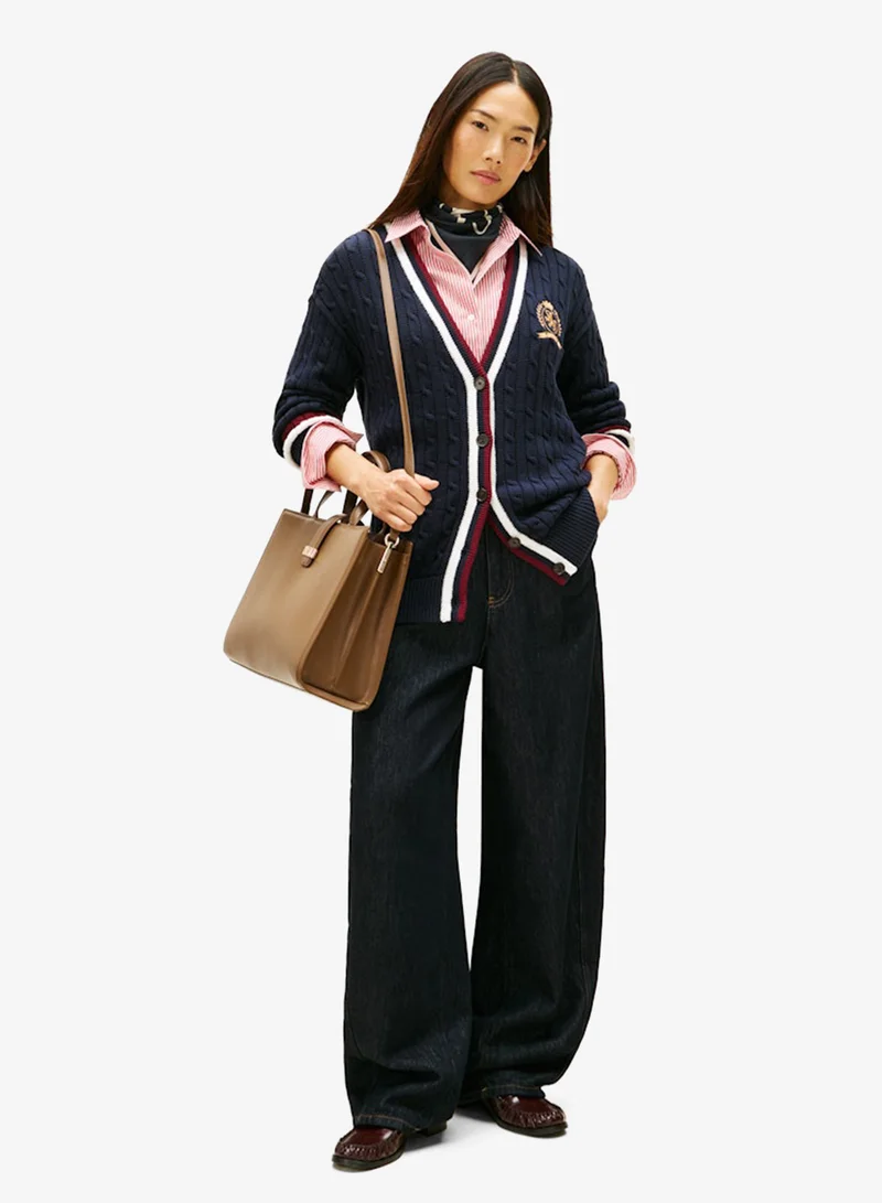 TOMMY HILFIGER  Heritage TH Monogram Plaque Satchel for Women | Best Price UAE