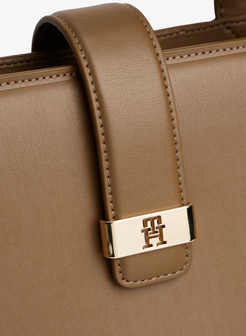 TOMMY HILFIGER  Heritage TH Monogram Plaque Satchel for Women | Best Price UAE