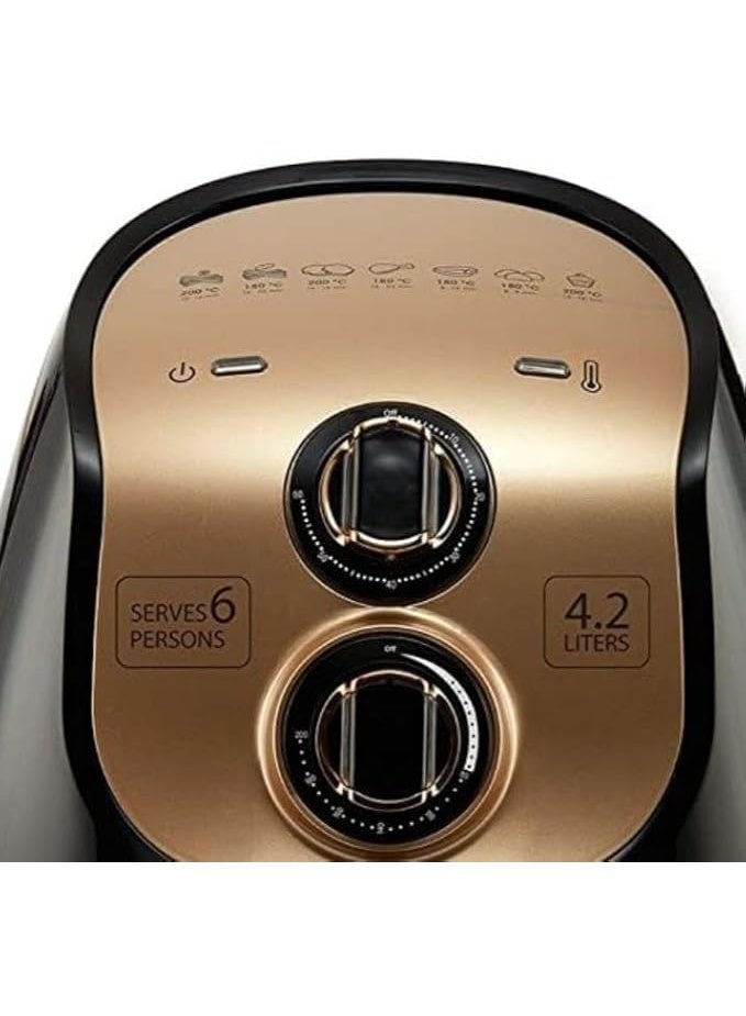 اير فراير مقلاة هوائية – 1500 وات، سعة 4.2 لتر، طهي صحي بدون زيت، تصميم عصري عملي لاكل صحى بدون دهون - Image 2