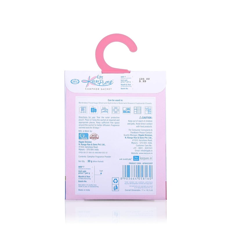 CYCLE كيس كافور كاربور النقي - عبوة من 3 | معطر هواء للحمام، المراحيض، الخزائن، المنازل، والمكاتب | عطر الزعتر، اللافندر، والكافور الأصلي | كل واحد يدوم حتى 30 يومًا - Image 5