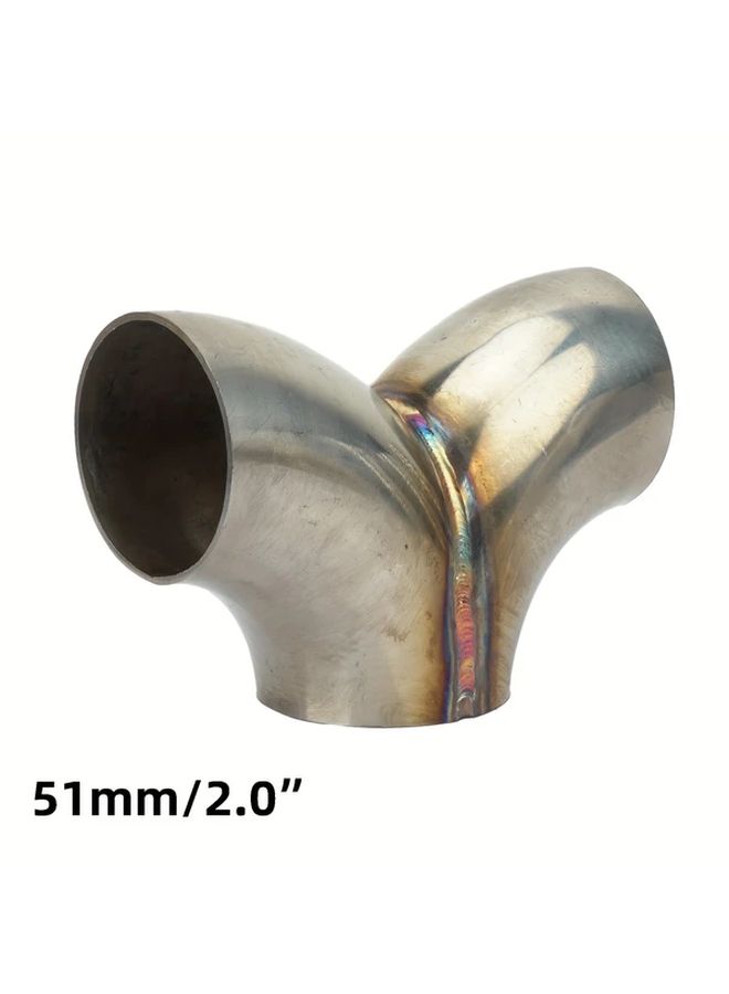 Stainless Steel Y Shaped Exhaust Pipe Connector 63mm 2 2 25 2 5 3 Inch - Image 3