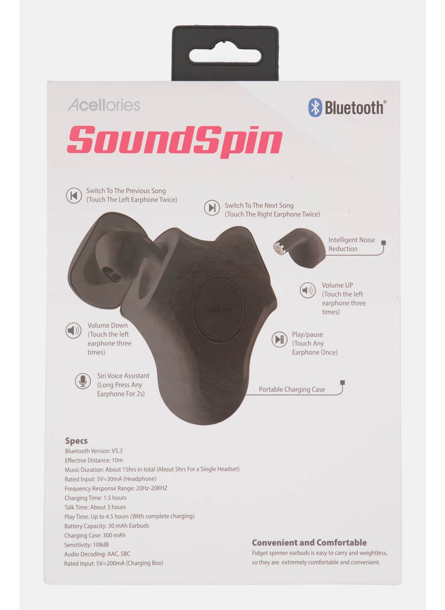 Acellories - Sound Spin True Wireless Earbuds, Black - Image 1