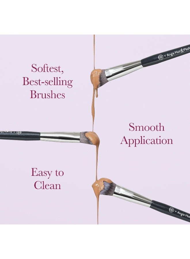BK BEAUTY Brushes - Angie Hot & Flashy A506 Concealer - Contoured Foundation Brush - Brush Set For Mature Skin - Face Brush For Liquid Or Cream Foundations - Image 4