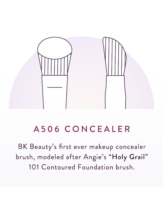 BK BEAUTY Brushes - Angie Hot & Flashy A506 Concealer - Contoured Foundation Brush - Brush Set For Mature Skin - Face Brush For Liquid Or Cream Foundations - Image 5