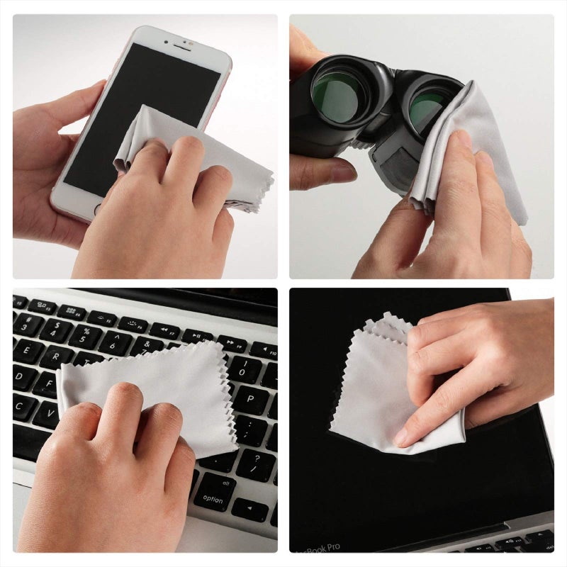 Ablethe 18 Pack Premium Microfiber Cleaning Cloths, Lintfree Fiber Cleaning Cloth for Cleaning Lenses, Glasses, Glass, Screens, Cameras, Cell Phone, Eyeglasses, LCD TV Screens, Tablets and More - Image 2