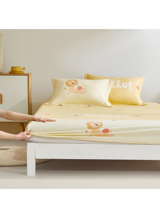 Luolaikids A-class Cotton Fitted Sheet Single Pure Cotton Mattress Protector Single Forest Concert 150*200*30