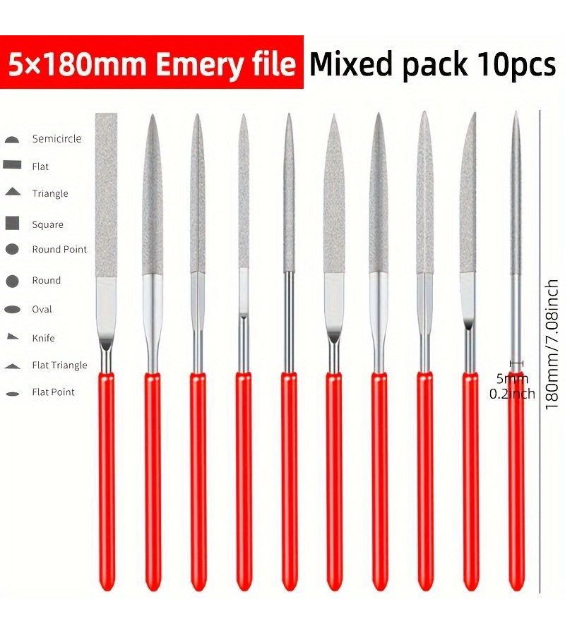 Diamond Small File And Assorted Small Files Mixed 5 Pack 5x180mm - Image 3