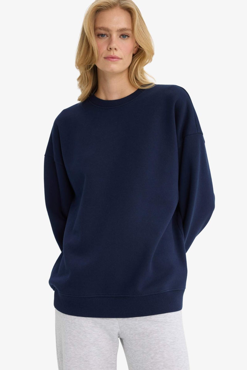 DeFacto Oversize Crew Neck Basic Thick Sweatshirt - Image 3