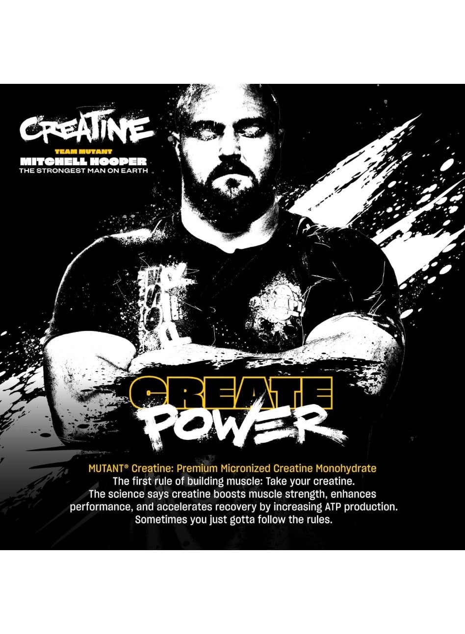Mutant Unflavored Creatine Monohydrate Micronized Powder 300g 60 Servings