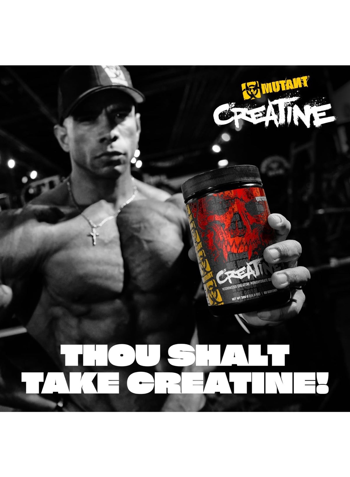 Mutant Unflavored Creatine Monohydrate Micronized Powder 300g 60 Servings