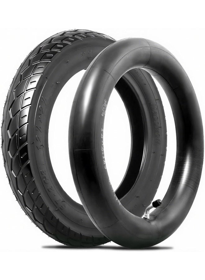 Wadoy 12 1/2 x2 1/4 Tire and Tube Set and 12.5'' x 1.75/2.15 Front Wheel, Compatible with BOB Stroller Revolution Se Pro Flex Jogging Duallie Stroller - Image 1