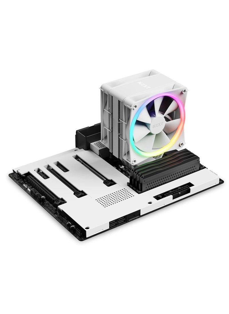 NZXT - 120 RGB CPU Air Cooler - RC-TR120-W1 - Conductive Copper Pipes - Fluid Dynamic Bearings - AMD and Intel Compatibility - Image 1