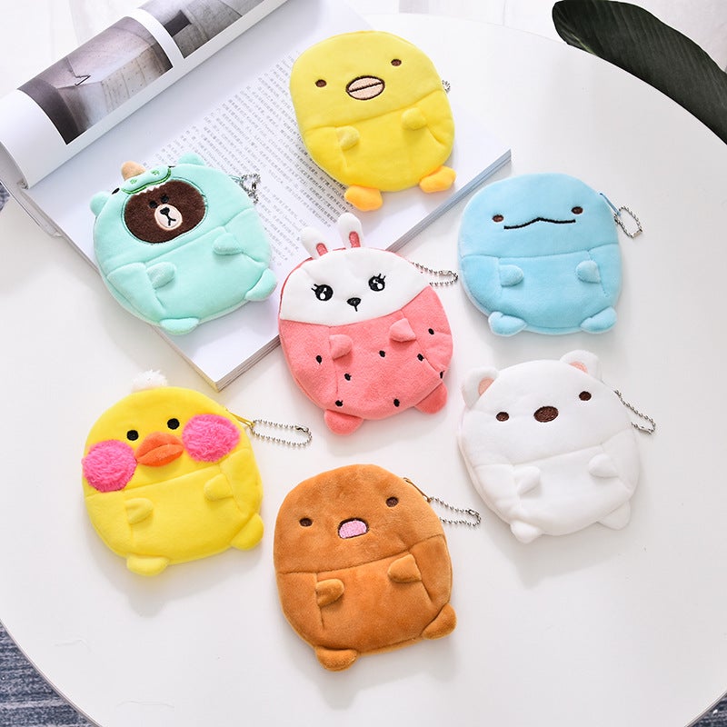 Cross-Border Girl heart cute bag pendant small dinosaur cartoon avocado coin purse plush unicorn small money bag - Image 3