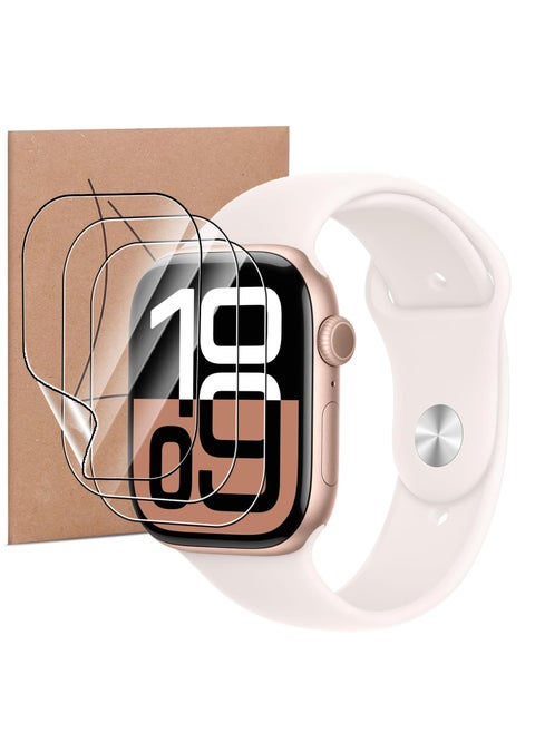 3 Pack Screen Protector for Apple Watch Series 10 42mm Flexible TPU Full Coverage 3D Curved Screen Film for Apple Watch Series 10 42mm