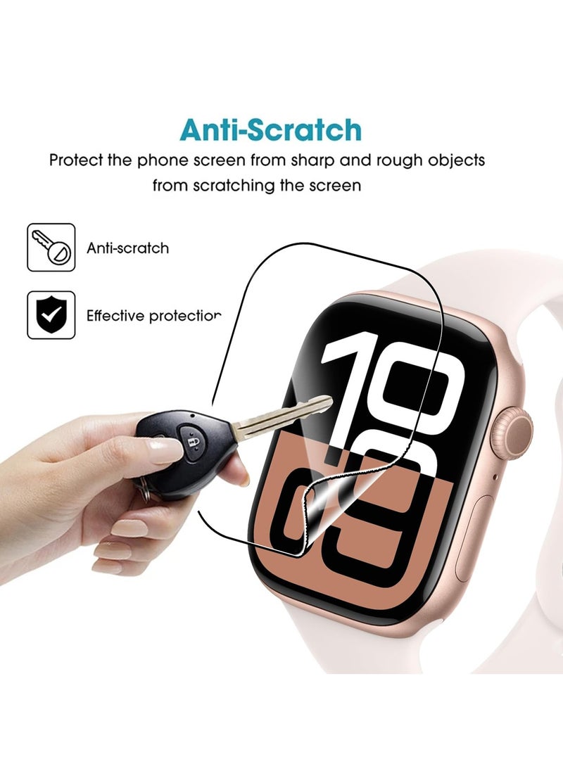 3 Pack Screen Protector for Apple Watch Series 10 42mm Flexible TPU Full Coverage 3D Curved Screen Film for Apple Watch Series 10 42mm