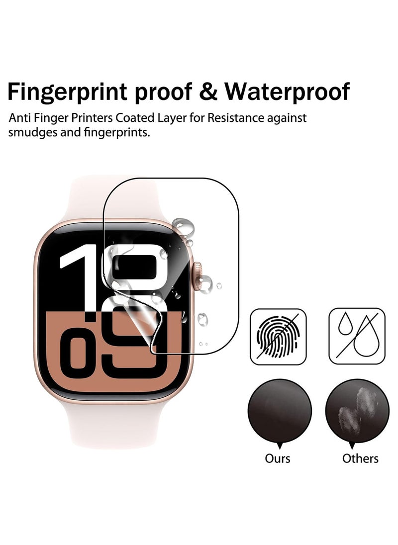 3 Pack Screen Protector for Apple Watch Series 10 42mm Flexible TPU Full Coverage 3D Curved Screen Film for Apple Watch Series 10 42mm