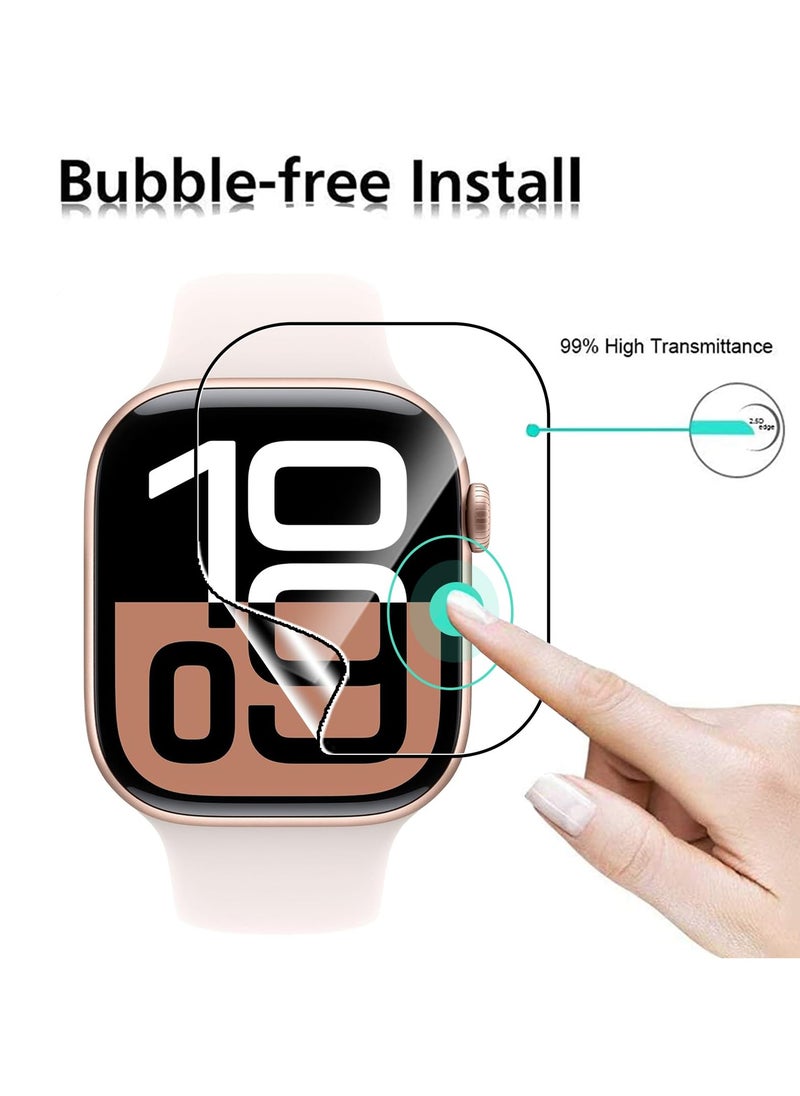 3 Pack Screen Protector for Apple Watch Series 10 42mm Flexible TPU Full Coverage 3D Curved Screen Film for Apple Watch Series 10 42mm