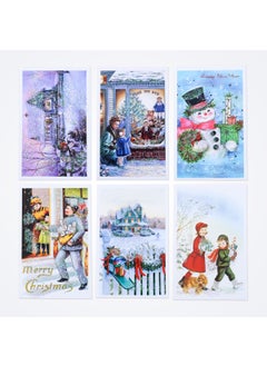 Bimotif Glitter postcard, Christmas, red house and snowman Set (12 pieces)  - Image 5