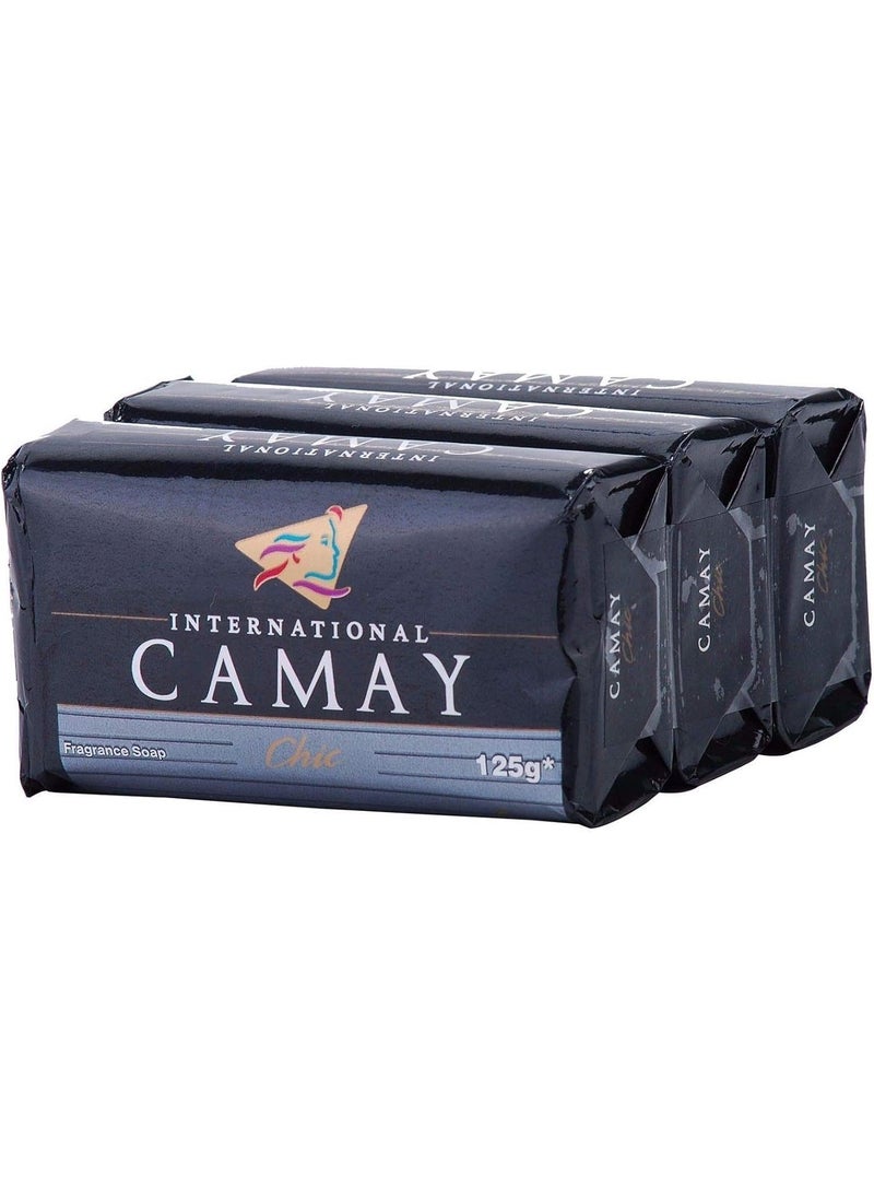 Camay - Camay Chic bar Soap International Softly Scented Body Bath 125g 44oz 3 Pack - Image 1