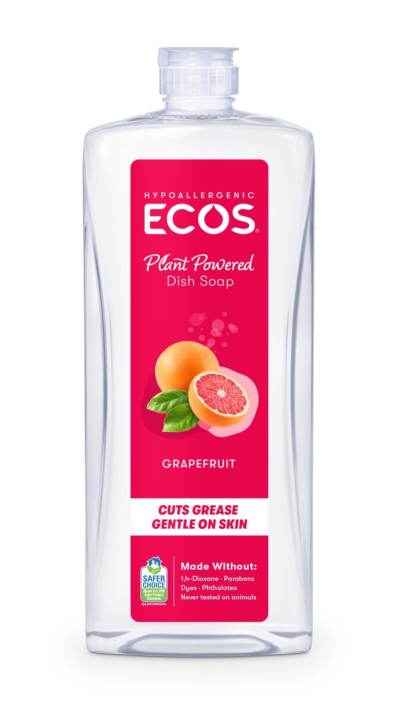 ECOS سائل غسيل الصحون من منتجات صديقة للبيئة، جريب فروت طبيعي، 25 أونصة، برتقالي (PL972212) - Image 1