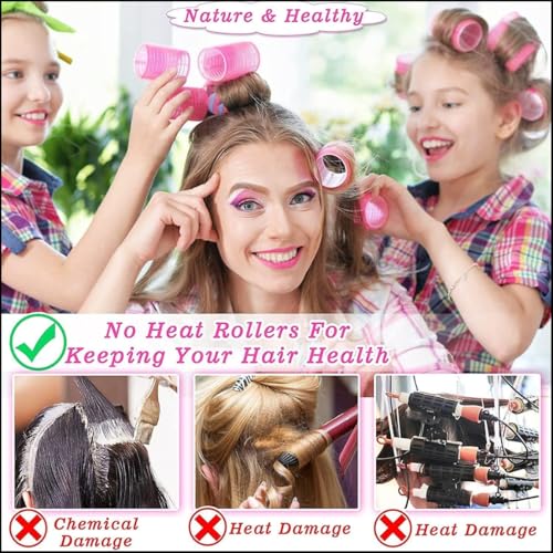 Scarlet Line Professional Hair Curling Rollers Volumizer Set of 4 Self-Grip Hair Rollers for Hair Styling for Women - Image 5