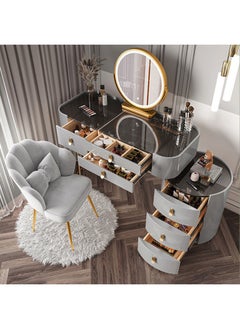 keke Makeup Vanity Table Dressing Table Flip Mirror With Drawers And Chair 100 CM  - Image 2