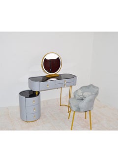keke Makeup Vanity Table Dressing Table Flip Mirror With Drawers And Chair 100 CM  - Image 5
