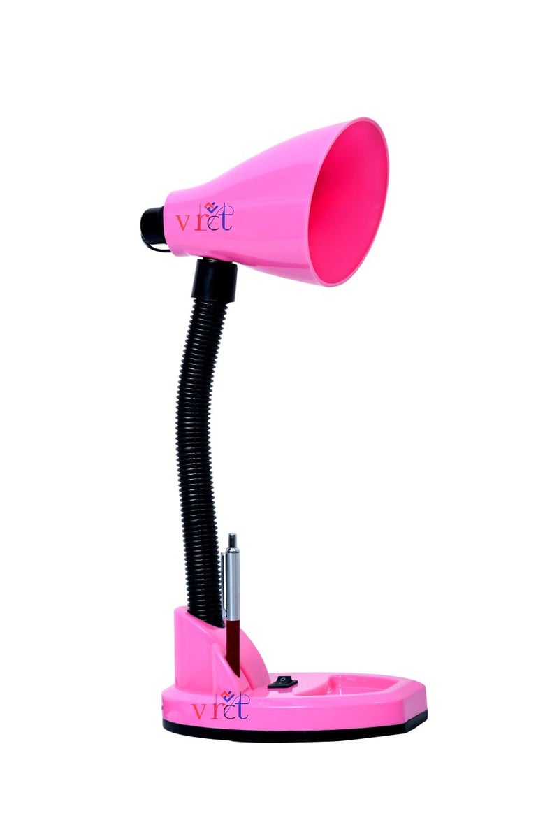 VRCT Plastic 50W Electric Table Lamp with Attached Pen Stand (Pink), LED - Image 3