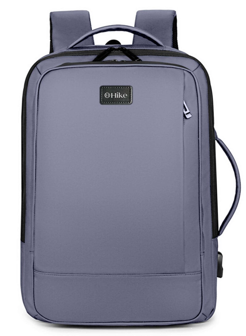 هايك Hike Premium Durable Shoulder Backpack Water Resistant Two-Way Loader Expandable Casual Daypack with Built in USB Port for Men and Women, HK1905- GREY - Image 1