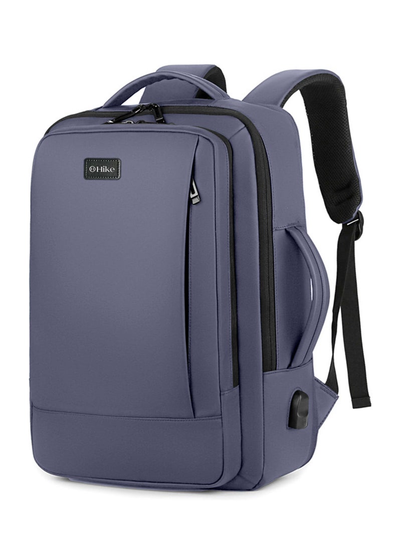 هايك Hike Premium Durable Shoulder Backpack Water Resistant Two-Way Loader Expandable Casual Daypack with Built in USB Port for Men and Women, HK1905- GREY - Image 2
